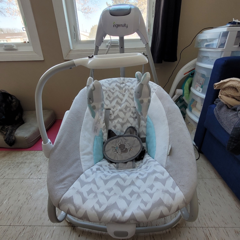 Swing is good for under 20lbs,my 4 month old is over the weight limit.